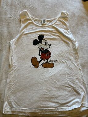 Disney Comfort Colors White XL Adult Tank Top with Classic Mickey Graphic